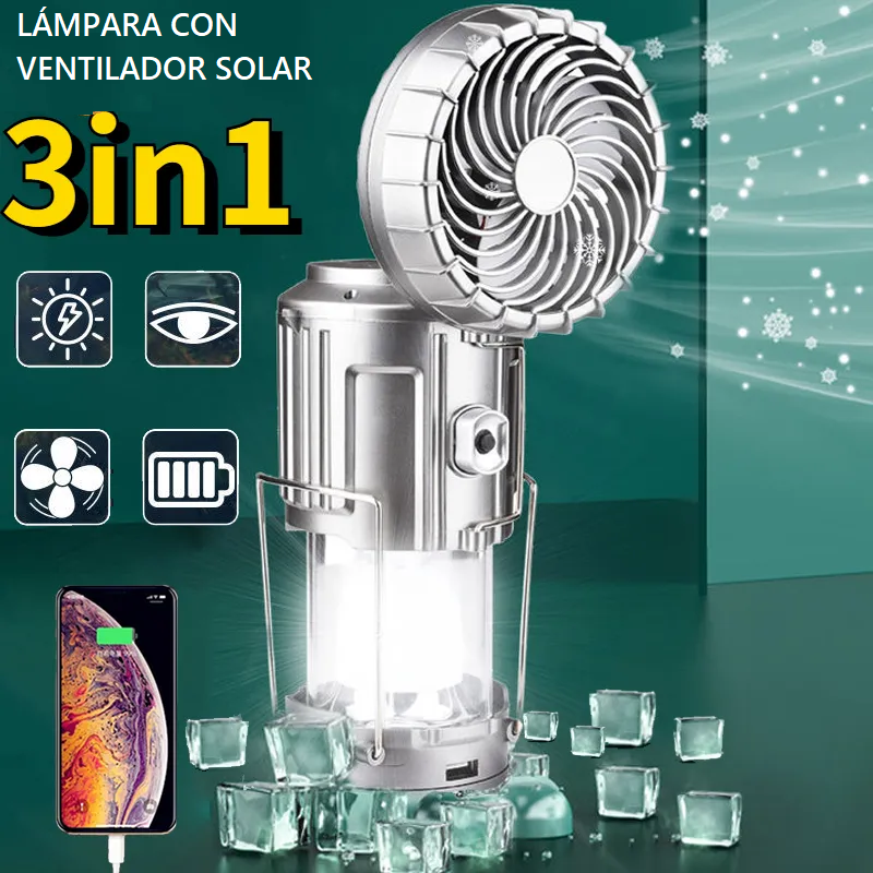 Lampara con Ventilador Solar 50%OFF